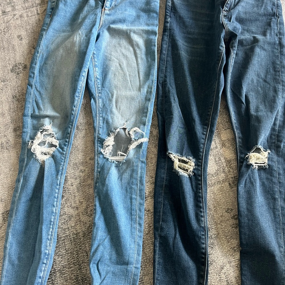 Stylish Women's Ripped Blue Jeans